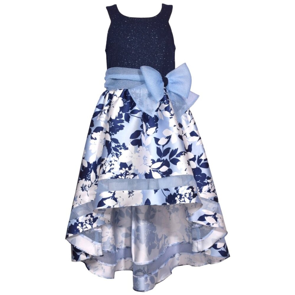 Bonnie Jean Girls 7-16 Sparkle Knit Floral Mikado Dress